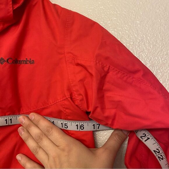 Columbia orange pink coral 2 in 1 Interchange Omni heat waterproof coat M 10/12 - Picture 7 of 11